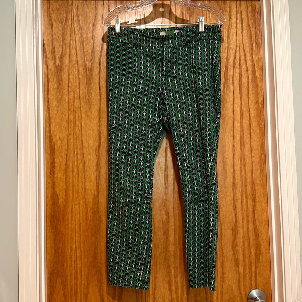 Anthropologie pants green butterfly print